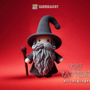 Wizard Amigurumi, Wizard Crochet Tutorial, Baby Shower Gift, DIY Craft, Anime Crochet, Gift for Kids, Included Stitch Guide and Gift