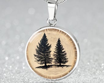 Evergreen Pine Tree Necklace, Bracelet or Keyring | Nature Lover Pendant  Jewelry Gift