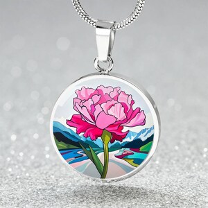 Personalized  January Birth Month Gift Carnation Necklace | Carnation Jewelry Gift Charm Pendant Necklace, Bracelet, Keychain 4 Nature Lover