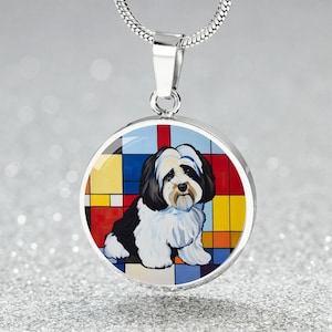 Havanese Dog Personalized Jewelry Gift for Havanese Dog Owner Engraved Necklace Pet Remembrance Charm Bracelet Havanese Stained Glass Key