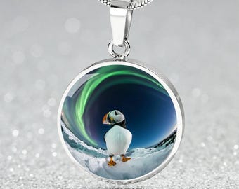 Puffin Necklace for Her Bird Pendant Gift Engraved Iceland Aurora Jewelry Gift 4 Her Alaska Sea Bird Bracelet Keepsake Puffin Keychain 4 Him
