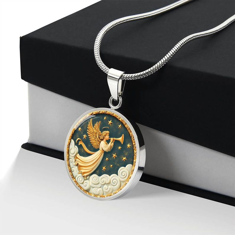 Angel of Light Pendant Necklace, Bracelet or Keychain | Archangel Gabriel Present | Celestial Guardian Jewelry | Comfort & Hope Keepsake afbeelding 7