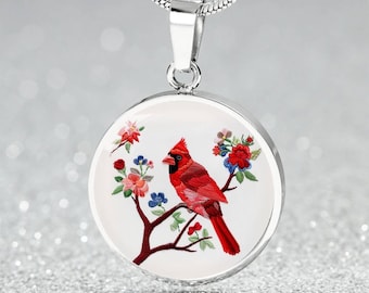 Red Cardinal Necklace | Memorial Gift | Personalized Cardinal Bird Charm Pendant Necklace, Bracelet, Keychain Remembrance Gift 4 Her or Him