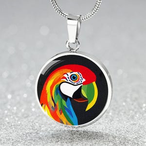 ColorfulJewelry Bird Necklace Gift 4 Wife | Fun Parakeet Jewelry Gift | Budgie Bracelet 4 Girlfriend | Unique Bird Lover Keychain Gift 4 Her