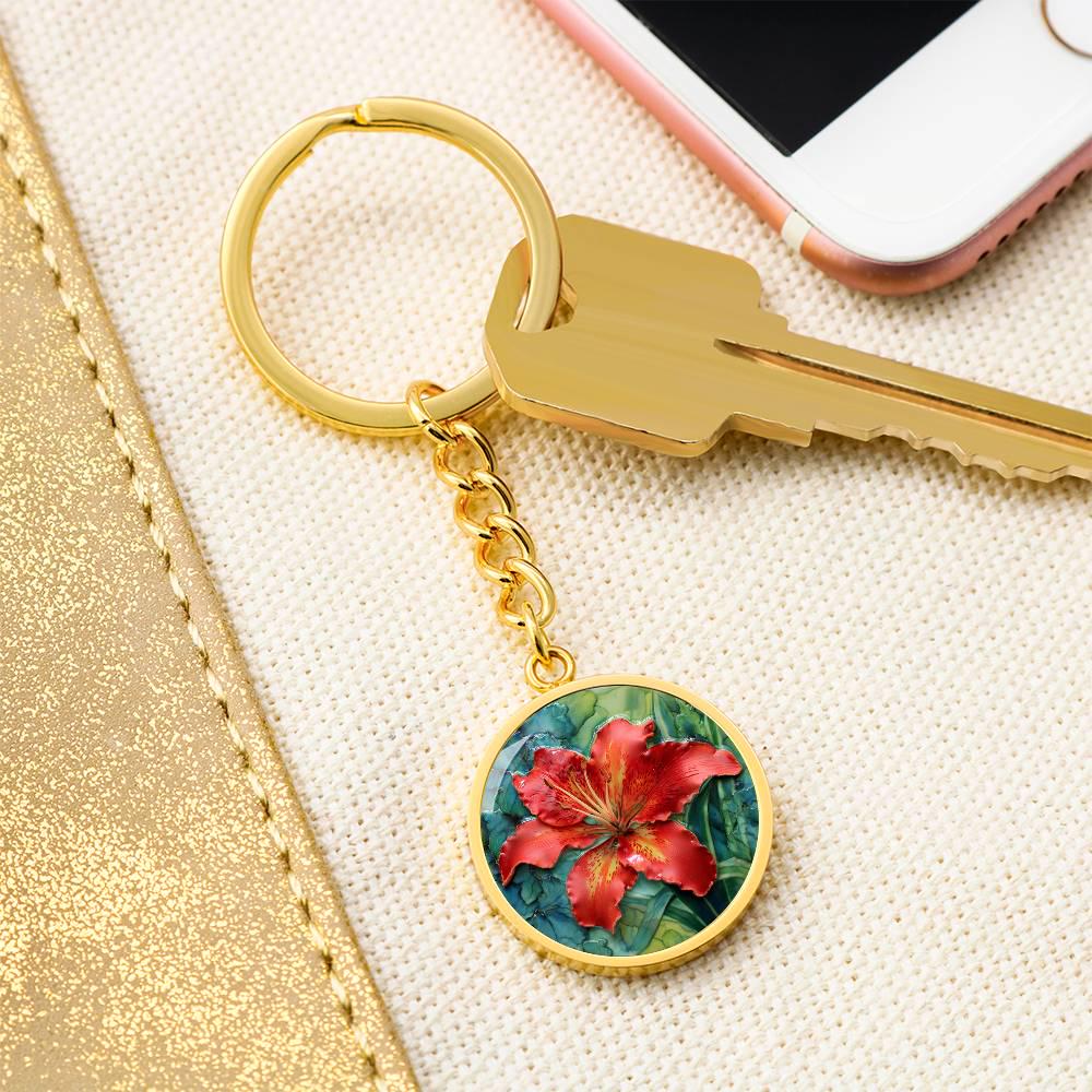 July Birth Flower Tiger Lily Jewelry Gift for Her | Red Floral