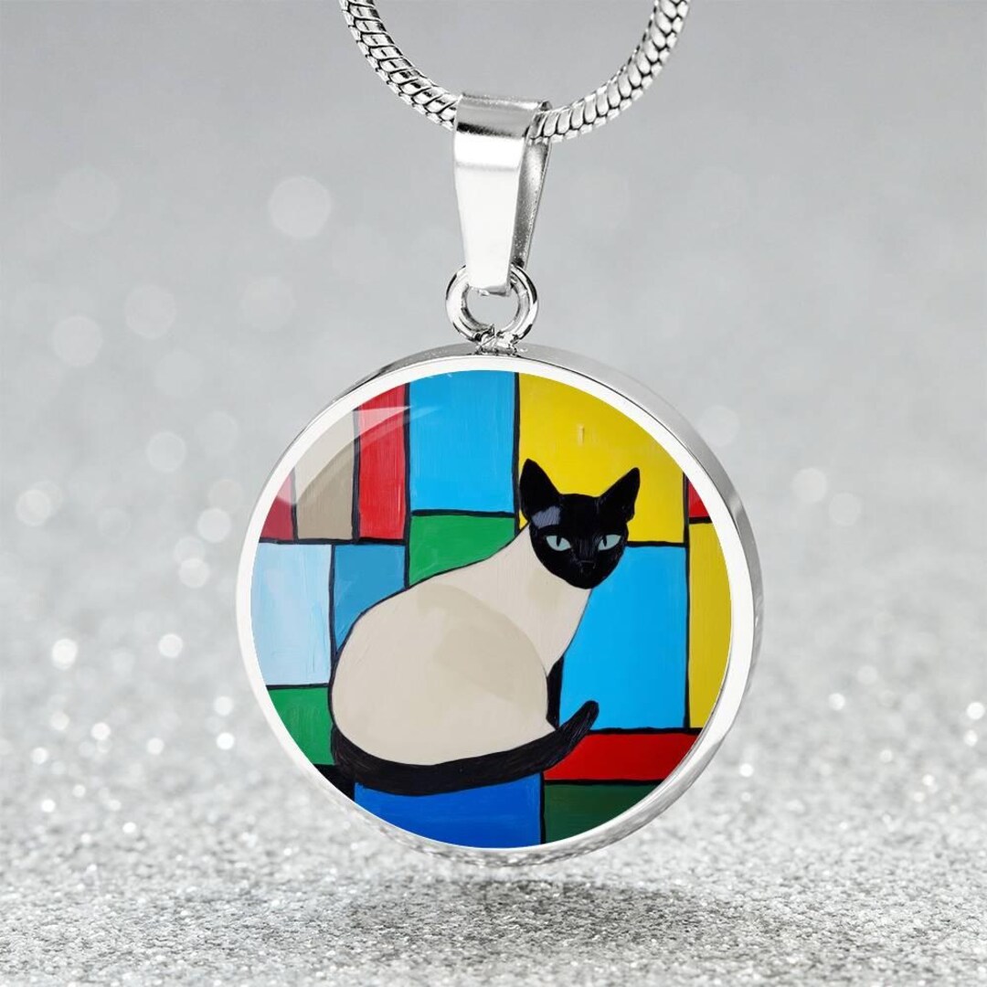 Cute Siamese Cat Jewelry Gift for Cat Lover | Whimsical Pendant ... - Cat Anxiety Relief Jewelry