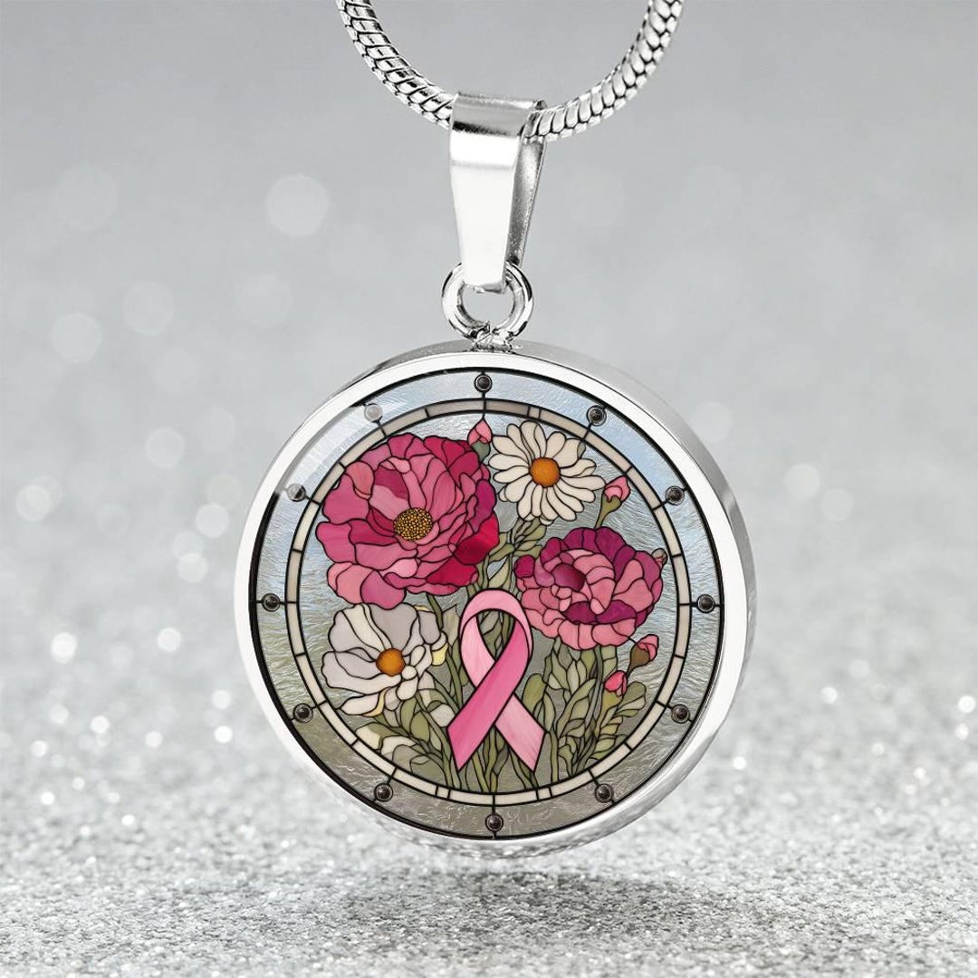 Breast Cancer Warrior Survivor Jewelry | Pink Ribbon Stained Glass ...