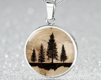 Evergreen Pine Tree Necklace | Jewelry Gift 4 Mother Of 3 | Charm Pendant Necklace, Bracelet, Keychain 4 Nature Lover | Hiking Gift 4 Her