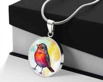 Red Robin Bird Jewelry Watercolor Giftful Bird Lover | Robin Bird
