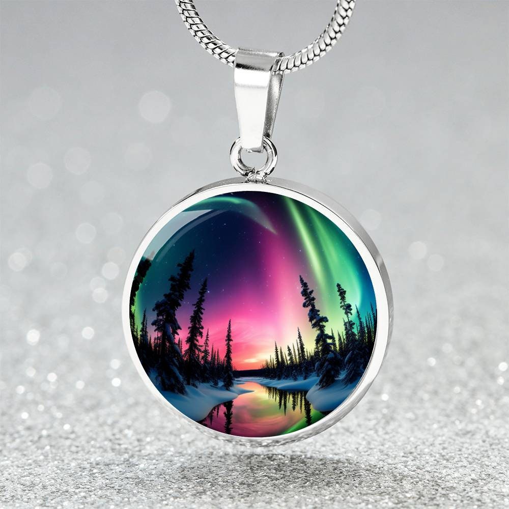 Northern Lights Pendant Necklace Custom | Outdoorsy Gift for Her