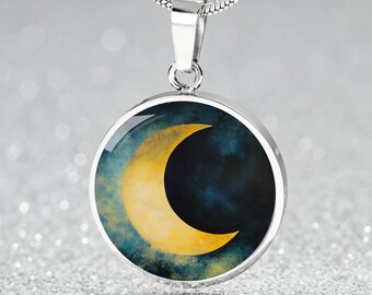Engraved Partial Solar Eclipse Necklace Personalized-Gift-4-Her | CelestialNecklace Custom-Gift | Moon Jewellery Bracelet | Eclipse Keychain