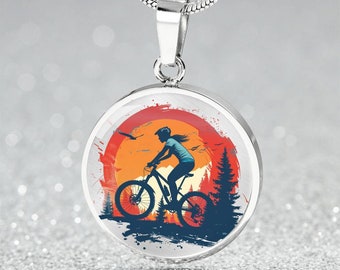 Mountain Biking Necklace Gift for Her Bicycle Lover Jewelry For Women Cyclist Bracelet for Girl Friend Gift Bike Keyring for Outdoorsy BFF