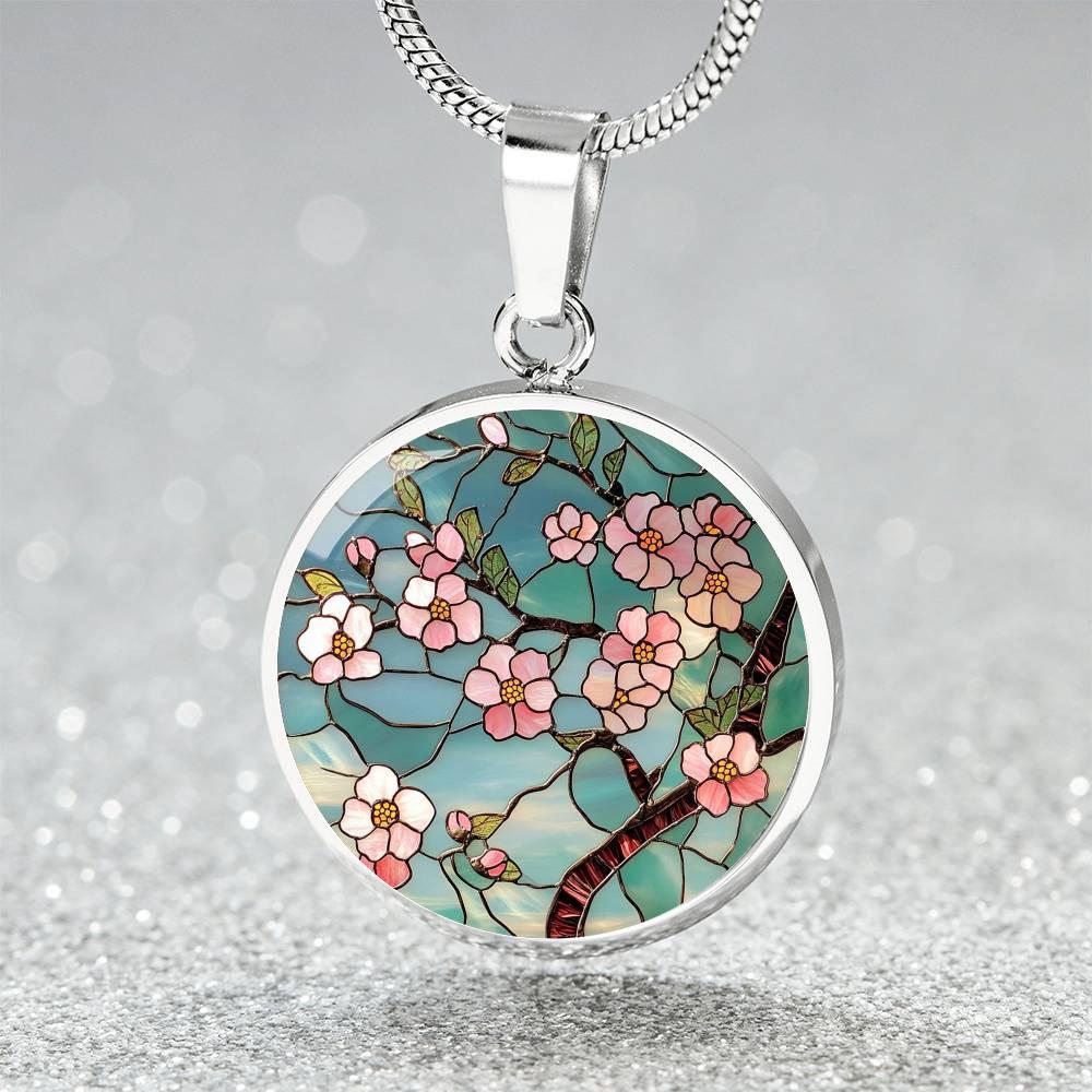 アクセサリー Sakura Stained Glass Cherry Blossoms Necklace Gift 4 Her| Sakura Cherry