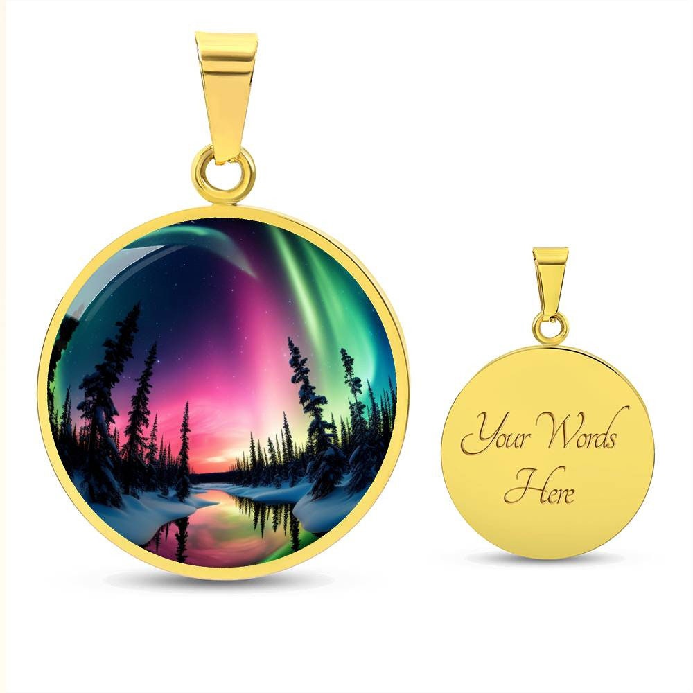 Northern Lights Pendant Necklace Custom | Outdoorsy Gift for Her