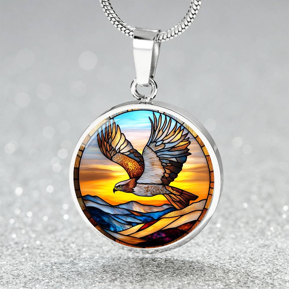 Men's Sterling Silver Indian Pattern Feather Necklace - 22 in
