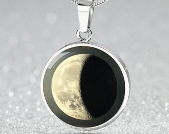 Lunar Eclipse Necklace Personalized-Gift-For-Her | CelestialNecklace Custom-Gift | Sun Moon Jewellery Bracelet | Eclipse Moon Keychain Gift