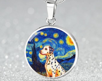 Dalmatian Dog Starry Night Jewelry Gift | Celestial Skies Pendant Necklace, Bracelet or Keychain