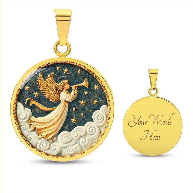 Angel of Light Pendant Necklace, Bracelet or Keychain | Archangel Gabriel Present | Celestial Guardian Jewelry | Comfort & Hope Keepsake afbeelding 5