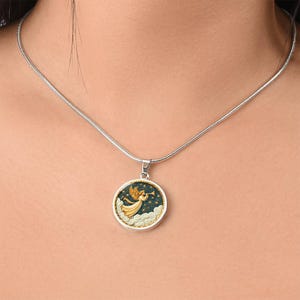 Angel of Light Pendant Necklace, Bracelet or Keychain | Archangel Gabriel Present | Celestial Guardian Jewelry | Comfort & Hope Keepsake Luxury Necklace (Silver)