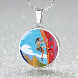 Rock Climber Jewelry Gift 4 Outdoor Lover | Female Rock Climber Gift | Rock Climbing Girl Charm Bracelet, Keyring Gift 4 Outdoor Enthusiast