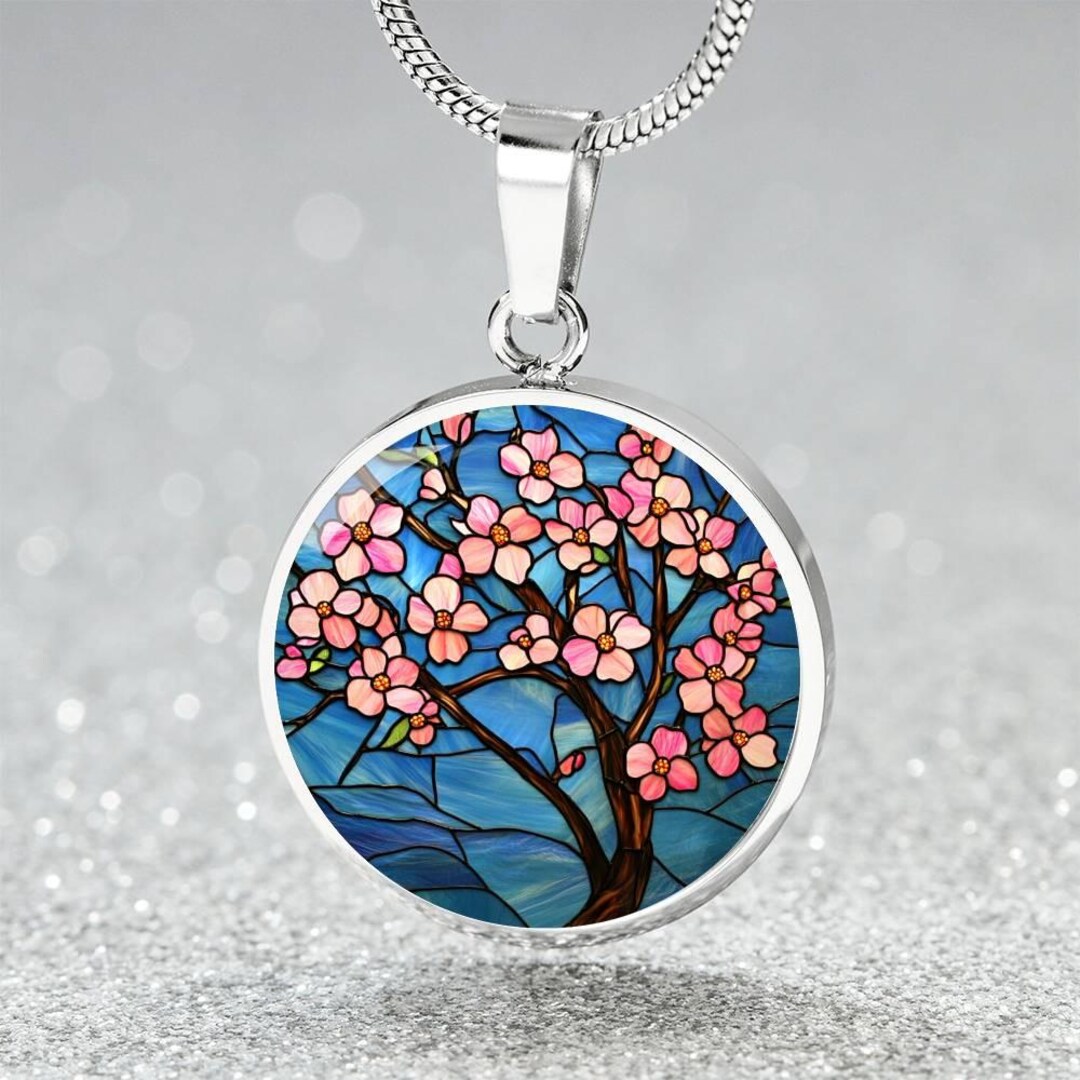 Sakura Cherry Blossom Necklace Stained Glass | Floral Bracelet