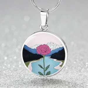Engraved Carnation January Birth Month Necklace Gift 4 Her | Carnation Necklace Gift Charm Pendant Necklace, Bracelet, Keychain 4 Nature