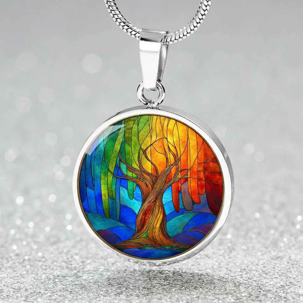 Willow Tree Necklace, Bracelet or Keychain | Stained Glass Style