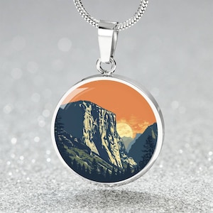 Yosemite Retro Jewelry Gift for Her National Park Necklace Gift HalfDome Mountain Climber Keyring Outdoorsy Road Trip Memento Bracelet Gift