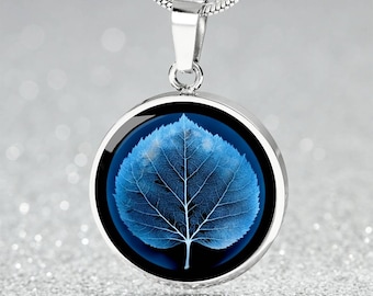 Aspen Leaf Necklace Gift 4 Outdoor Lover | Engraved Tree Hiking Gift 4 Her | Forest Bracelet 4 Daughter | Colorful Nature Jewelry 4 Friend