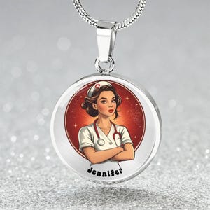 Custom Stethoscope Necklace with Name Gift 4 Nurse | Personalized Charm Pendant Jewelry 4 Medical Professional | Nurse Bracelet, Keychain