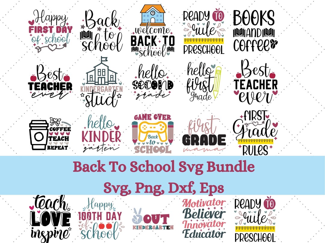Back to School Svg Bundle, 1st Day of School, Back to School, Teacher ...