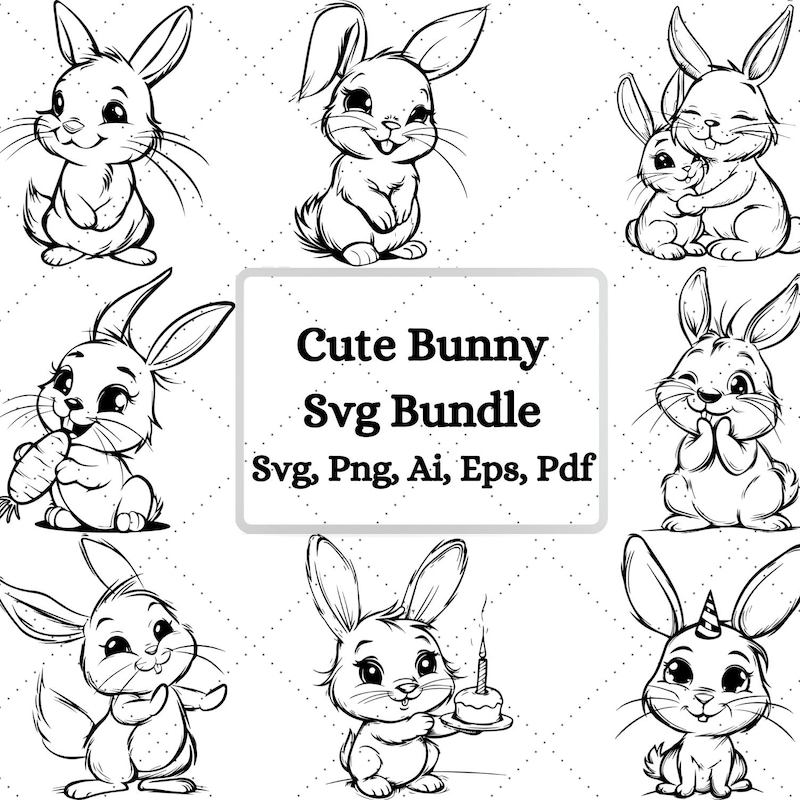 Bunny Svg - Etsy