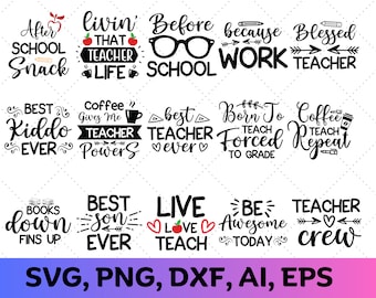 Lehrer-Svg-Bundle, Lehrer-Svg, Lehrer-Zitat-Svg, Lehrer-Leben-Svg, Lehrer-Anerkennungs-Svg, lustiges SVG, Shirt-Svg, geschnittene Dateien, SVG, Png, Dxf