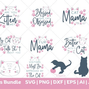 cute cat svg bundle, funny cat svg bundle, cat silhouette, kitten svg, cats lover svg, cats svg, kitty svg, Cut File Cricut, Silhouette, png