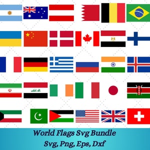 Flags SVG Bundle, Flag PNG, World Flags SVG, Country svg, Country Flag svg, Patriotic svg, Flag Vector, Digital File, International Flags