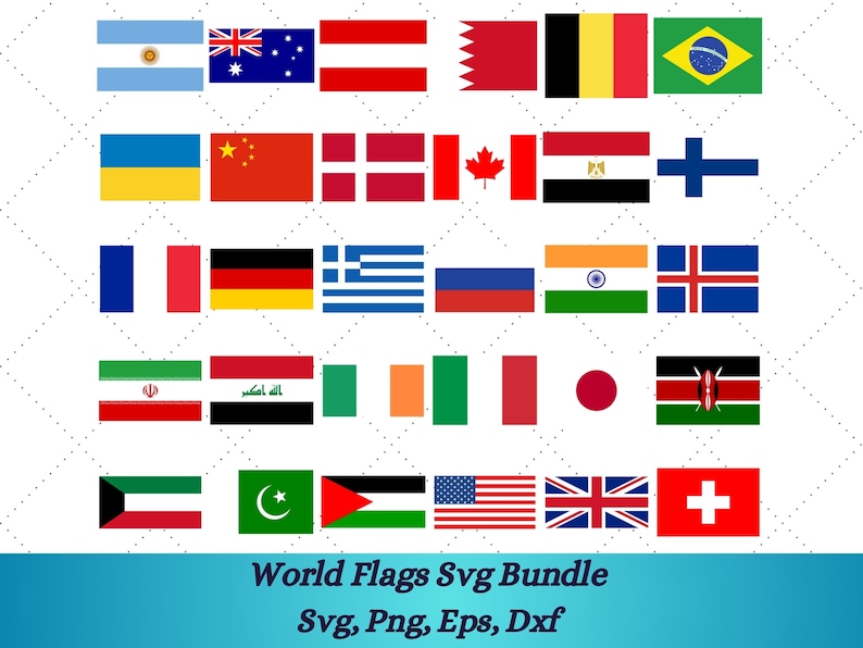 Flags SVG Bundle, Flag PNG, World Flags SVG, Country Svg, Country Flag ...