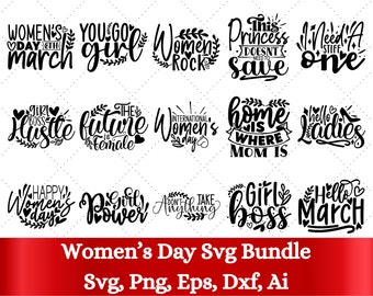 Paquete SVG del Día de la Mujer, Paquete Svg Feminista, Girl Power Svg, Go Girl Svg, 8 de marzo Svg, Día Internacional de la Mujer Svg, Feminismo SVG