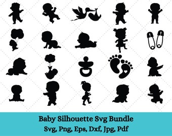 Baby SVG-paket, babysilhuett, babyshower-SVG, nyfödd SVG-paket, rolig babysvg, babypojke-flicka-svg, babyfotspår-svg, babyclipart