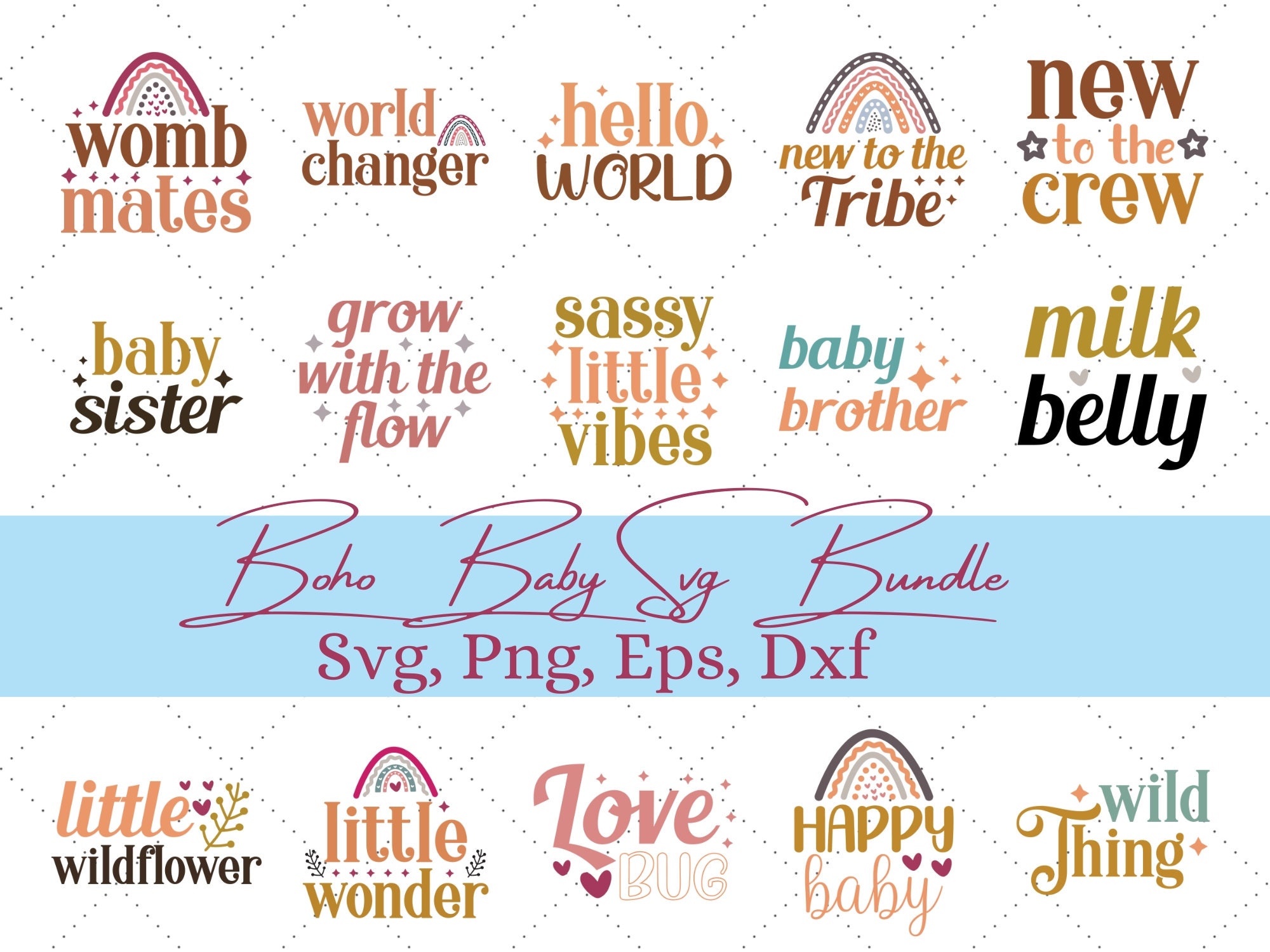 Boho Baby Svg Bundle, Toddler SVG Bundle, Retro Funny Toddler svg, Tiny biss svg, Baby Sayings Svg, Cute Sassy svg, newborn Shirt svg