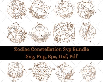 Stjärna Zodiac Constellation svg png, zodiac svg, horoskop svg, Cricut svg klippfiler, stjärnkonstellation, stjärntecken svg, stjärntecken svg,