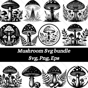 Mushroom Svg Bundle, Mushroom Clipart, Mystical Moon Mushroom Svg, Magic mushroom svg, Boho Mushroom Clipart, Mushroom Shirt, Magic Mushroom