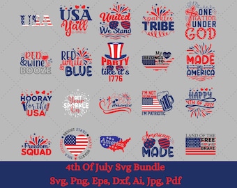 4th of July SVG Bundle, July 4th Svg, Independence Day Svg, patriotic svg, Fourth of July Svg, America svg, USA Flag, Independence Day Shirt