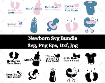 Newborn Baby SVG Bundle, Baby SVG Bundle, Baby Shower SVG, Baby Quote Bundle, Cute Baby Saying svg, Funny Baby svg, Baby Boy Girl svg