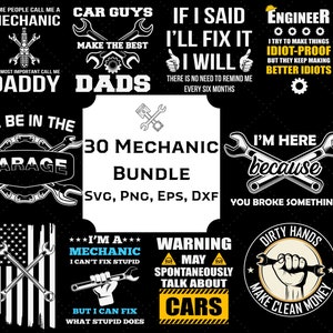 Mechanic Svg Bundle, Editable Mechanic T-Shirt Designs Bundle, Garage Svg, Car Repair Svg, Piston Svg, Wrench Svg, Spark Plug, Mechanic png