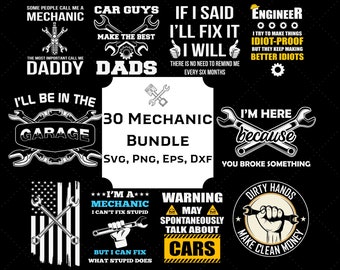 Mechanic Svg Bundle, Editable Mechanic T-Shirt Designs Bundle, Garage Svg, Car Repair Svg, Piston Svg, Wrench Svg, Spark Plug, Mechanic png