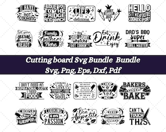 Paquete de tablas de cortar SVG, paquete de tablas de cortar SVG de cocina, archivo de corte de cocina, SVG de cocina, agarradera SVG, tabla de cortar láser PNG, archivo de corte Cricut