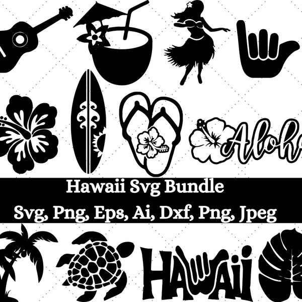 Hawaiian SVG Bundle, Hawaiian Luau clipart, Aloha Svg, Hawaiian flower svg, Beach Svg, Mele Kalikimaka svg, Hawaii SVG Bundle, Hawaii shirt