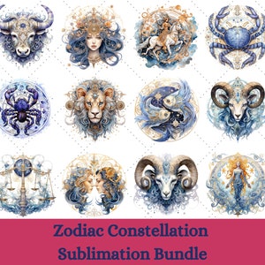 Star Zodiac Constellation Sublimation Bundle, zodiac Png, horoscope Png, star constellation, star sign png, zodiac sign Png, Horoscope Png