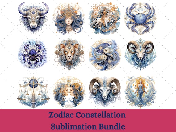 Star Zodiac Constellation Sublimation Bundle, zodiac Png, horoscope Png, star constellation, star sign png, zodiac sign Png, Horoscope Png