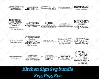 Paquete de letreros de cocina SVG, archivo de corte de cocina, SVG para hornear, SVG para cocinar, SVG para agarraderas, SVG con citas de cocina, tabla de cortar PNG, archivo de corte Cricut